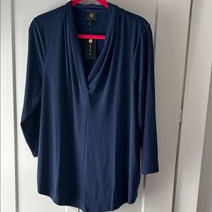 JM Collection Deep Blue Women's Blouse